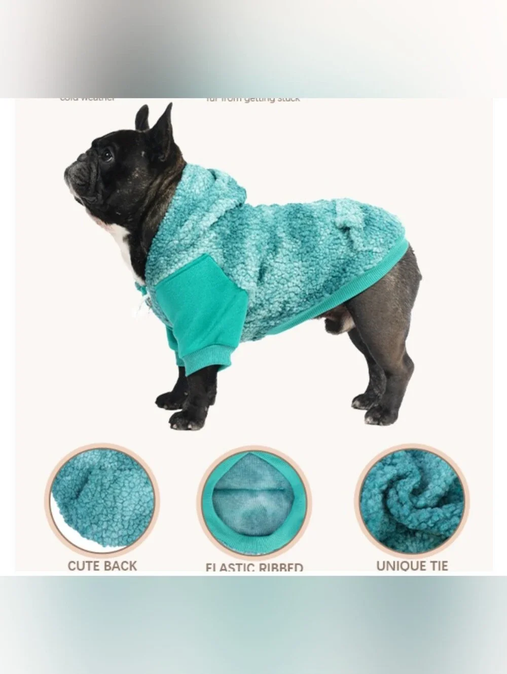 BINGPET 🐶 Dog Hoodie Sherpa Sweatshirt Tie Dye, Soft  Size S